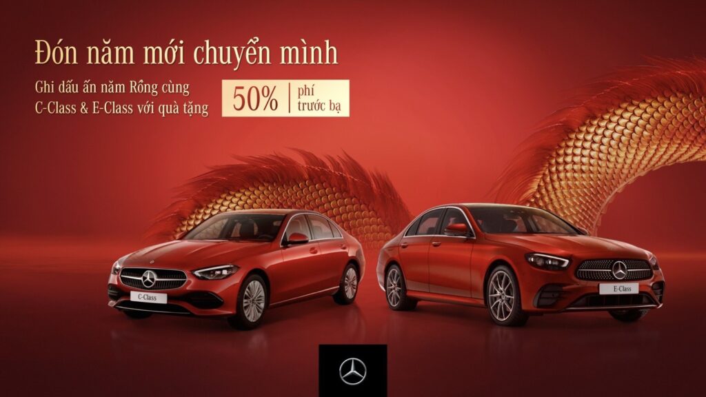 Giá xe và chương trình Mercedes C300 & GLC300 Tháng 01 Năm 2024