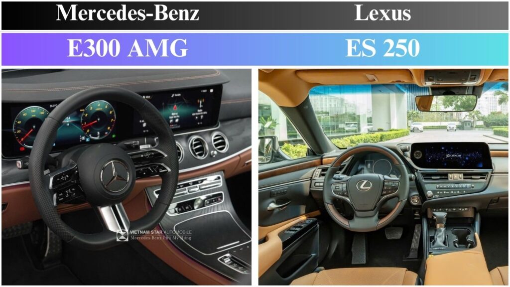 So Sánh Mercedes E300 AMG và Lexus ES 250: Sedan Hạng Sang Tầm Giá 3 Tỷ So Sánh Nội Thất Mercedes E300 AMG và Lexus ES 250